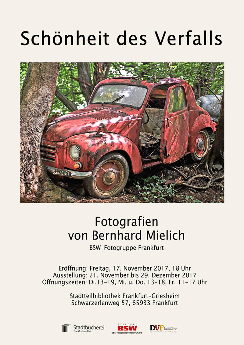 Plakat zur Ausstellung „Schönheit des Verfalls“