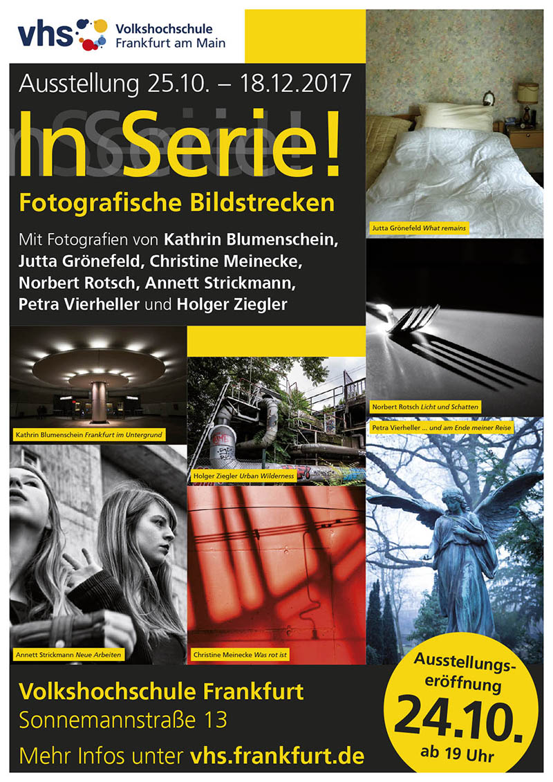 Plakat zur Ausstellung In „Serie. Fotografische Bildstrecken“